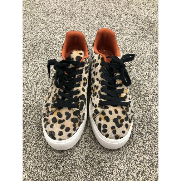 Qupid Leopard Shoes Suede 6.5 Sparkly Fur Chunky - Picture 1 of 6